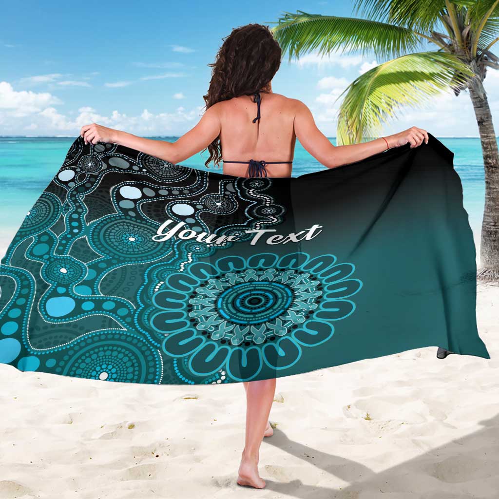 Personalised Ovarian Cancer Awareness Sarong Teal Ribbon Aboriginal Art
