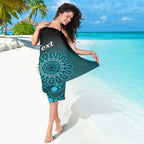 Personalised Ovarian Cancer Awareness Sarong Teal Ribbon Aboriginal Art