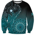 Personalised Ovarian Cancer Awareness Sweatshirt Teal Ribbon Aboriginal Art