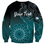 Personalised Ovarian Cancer Awareness Sweatshirt Teal Ribbon Aboriginal Art
