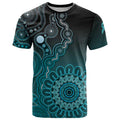 Personalised Ovarian Cancer Awareness T Shirt Teal Ribbon Aboriginal Art