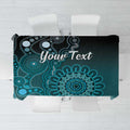 Personalised Ovarian Cancer Awareness Tablecloth Teal Ribbon Aboriginal Art