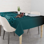 Personalised Ovarian Cancer Awareness Tablecloth Teal Ribbon Aboriginal Art