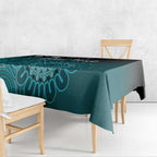Personalised Ovarian Cancer Awareness Tablecloth Teal Ribbon Aboriginal Art