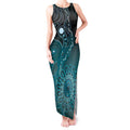 Personalised Ovarian Cancer Awareness Tank Maxi Dress Teal Ribbon Aboriginal Art