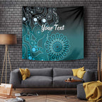 Personalised Ovarian Cancer Awareness Tapestry Teal Ribbon Aboriginal Art