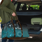 Personalised Ovarian Cancer Awareness Travel Bag Teal Ribbon Aboriginal Art