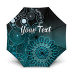 Personalised Ovarian Cancer Awareness Umbrella Teal Ribbon Aboriginal Art
