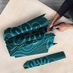 Personalised Ovarian Cancer Awareness Umbrella Teal Ribbon Aboriginal Art