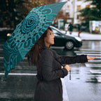 Personalised Ovarian Cancer Awareness Umbrella Teal Ribbon Aboriginal Art