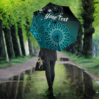 Personalised Ovarian Cancer Awareness Umbrella Teal Ribbon Aboriginal Art