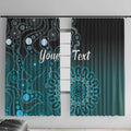 Personalised Ovarian Cancer Awareness Window Curtain Teal Ribbon Aboriginal Art