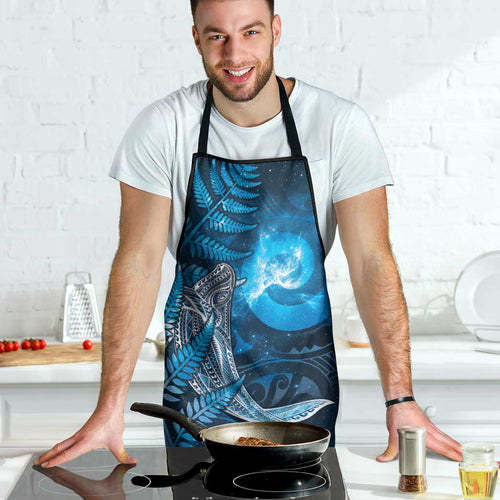 New Zealand Matariki Apron Maori Koru With Humpback Whale Blue