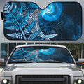 New Zealand Matariki Auto Sun Shade Maori Koru With Humpback Whale Blue