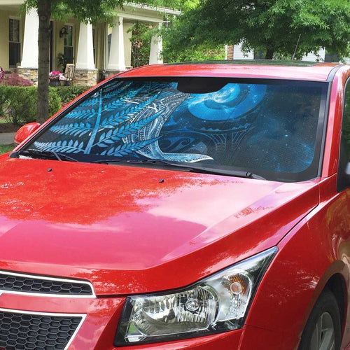 New Zealand Matariki Auto Sun Shade Maori Koru With Humpback Whale Blue