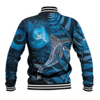 New Zealand Matariki Baseball Jacket Maori Koru With Humpback Whale Blue