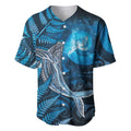 New Zealand Matariki Baseball Jersey Maori Koru With Humpback Whale Blue