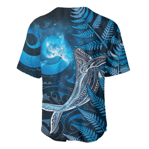 New Zealand Matariki Baseball Jersey Maori Koru With Humpback Whale Blue
