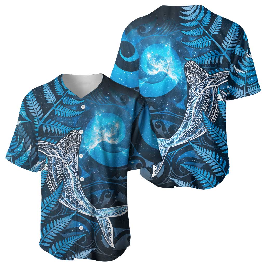 New Zealand Matariki Baseball Jersey Maori Koru With Humpback Whale Blue