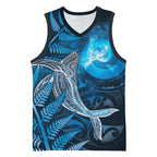 New Zealand Matariki Basketball Jersey Maori Koru With Humpback Whale Blue