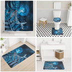 New Zealand Matariki Bathroom Set Maori Koru With Humpback Whale Blue