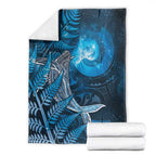 New Zealand Matariki Blanket Maori Koru With Humpback Whale Blue