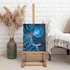 New Zealand Matariki Canvas Wall Art Maori Koru With Humpback Whale Blue