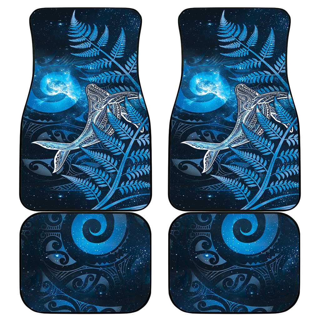 New Zealand Matariki Car Mats Maori Koru With Humpback Whale Blue