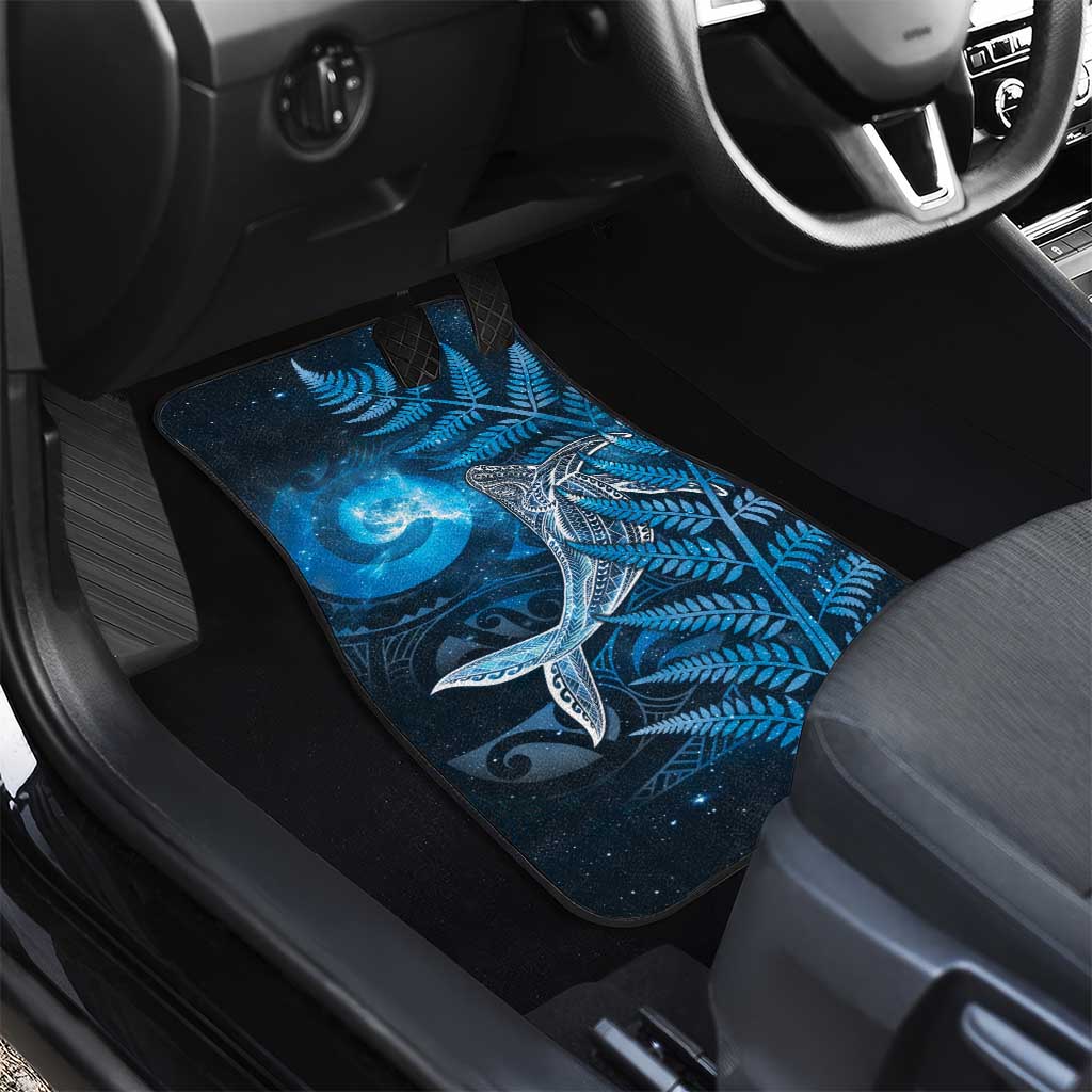 New Zealand Matariki Car Mats Maori Koru With Humpback Whale Blue