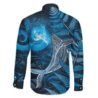 New Zealand Matariki Family Matching Mermaid Dress and Hawaiian Shirt Maori Koru With Humpback Whale Blue