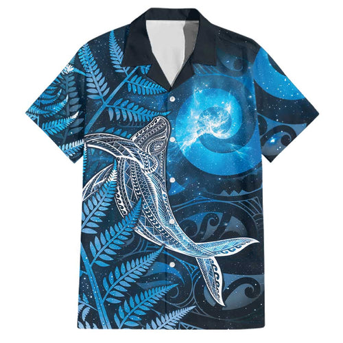 New Zealand Matariki Family Matching Summer Maxi Dress and Hawaiian Shirt Maori Koru With Humpback Whale Blue