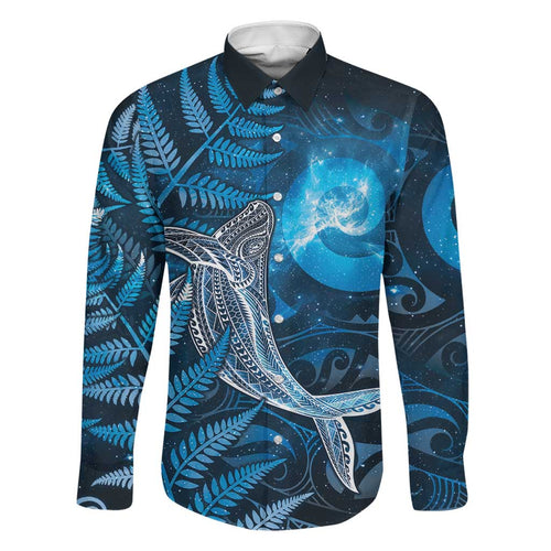 New Zealand Matariki Family Matching Summer Maxi Dress and Hawaiian Shirt Maori Koru With Humpback Whale Blue