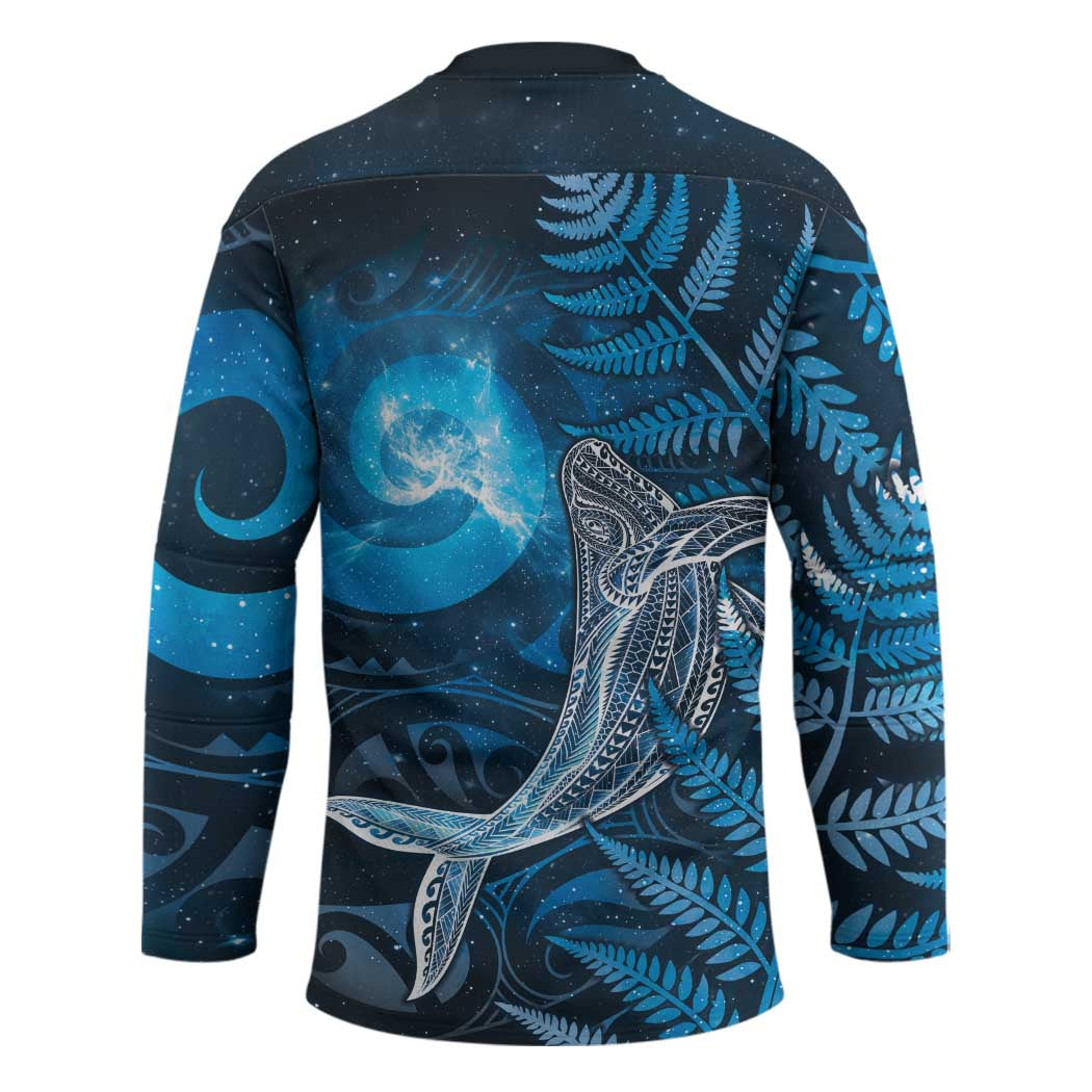 New Zealand Matariki Hockey Jersey Maori Koru With Humpback Whale Blue