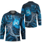 New Zealand Matariki Hockey Jersey Maori Koru With Humpback Whale Blue