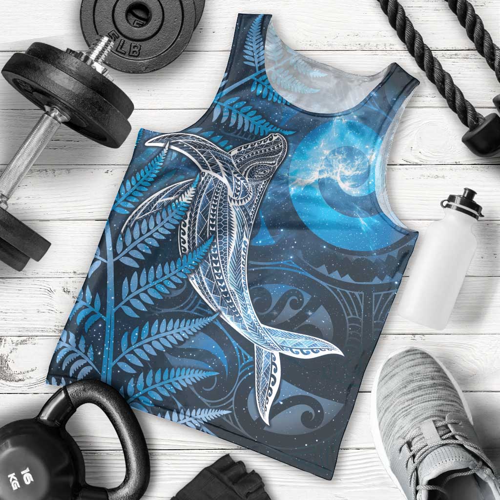 New Zealand Matariki Men Tank Top Maori Koru With Humpback Whale Blue