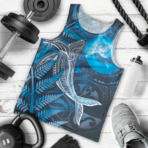 New Zealand Matariki Men Tank Top Maori Koru With Humpback Whale Blue