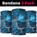 New Zealand Matariki Neck Gaiter Maori Koru With Humpback Whale Blue