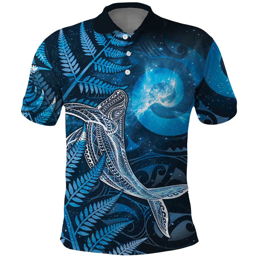 New Zealand Matariki Polo Shirt Maori Koru With Humpback Whale Blue