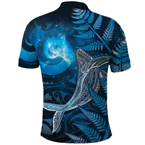 New Zealand Matariki Polo Shirt Maori Koru With Humpback Whale Blue