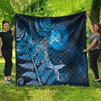 New Zealand Matariki Quilt Maori Koru With Humpback Whale Blue