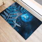 New Zealand Matariki Rubber Doormat Maori Koru With Humpback Whale Blue