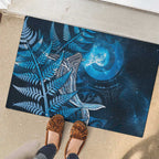 New Zealand Matariki Rubber Doormat Maori Koru With Humpback Whale Blue