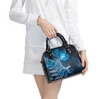 New Zealand Matariki Shoulder Handbag Maori Koru With Humpback Whale Blue