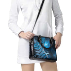 New Zealand Matariki Shoulder Handbag Maori Koru With Humpback Whale Blue