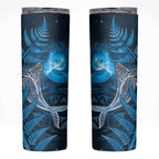 New Zealand Matariki Skinny Tumbler Maori Koru With Humpback Whale Blue