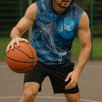 New Zealand Matariki Sleeveless Hoodie Maori Koru With Humpback Whale Blue