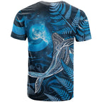 New Zealand Matariki T Shirt Maori Koru With Humpback Whale Blue