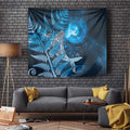 New Zealand Matariki Tapestry Maori Koru With Humpback Whale Blue