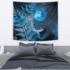 New Zealand Matariki Tapestry Maori Koru With Humpback Whale Blue