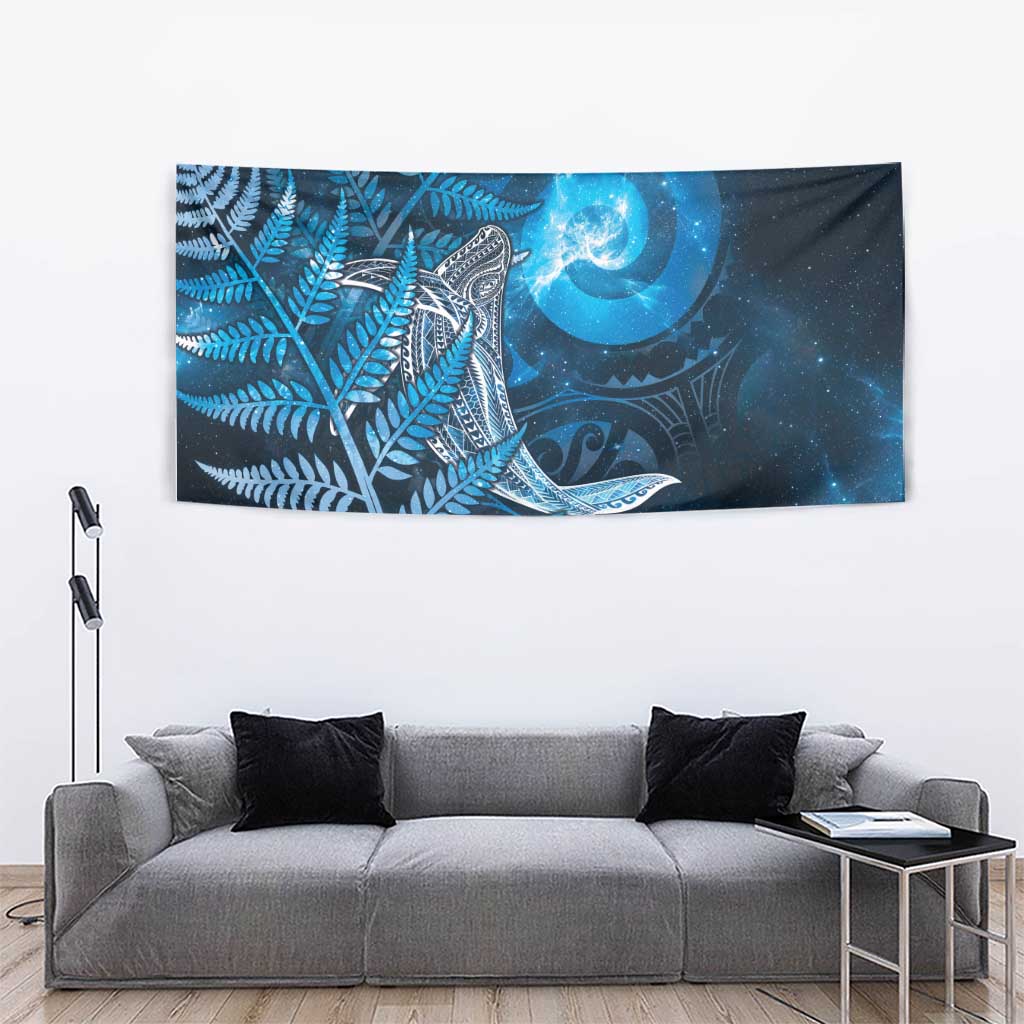New Zealand Matariki Tapestry Maori Koru With Humpback Whale Blue
